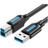 CABLE USB2.0 MALE TO MALE/2M BLACK COQBH VENTION Data USB kabeļi