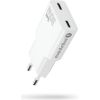 Charger 2 x USB-C Quick Charge 4+ 30W SUPER SLIM white Telefonu lādētāji 220v