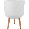 Plant holder SKY FERN D37xH52.3cm, white, with wood legs Новости, мебель, дом