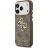 Guess PU Leather 4G Metal Logo Gold Frame Case Aizsargapvalks priekš iPhone 17 Pro / brūns Neoriģinālie Maciņi