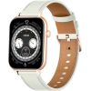 COLMI C28 Smartwatch in Gold with a White Leather Strap Smart-Watch Pulksteņi
