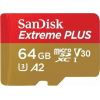 Sandisk Extreme Plus MicroSDXC 64 GB Class 10 UHS-I/U3 A2 V30 (SDSQXBU-064G-GN6MA) Atmiņas kartes micro SD SDHC