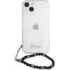 Guess Apple  iPhone 13 PC Script and Black Pearls Case Transparent Neoriģinālie Maciņi