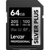 Lexar Professional Silver Plus SDXC 64 GB Class 10 UHS-I/U3 V30 (LSDSIPL064G-BNNNG) Atmiņas kartes micro SD SDHC