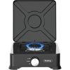 Single gas stove with cover Rosberg R51454E1, 30mbar\2.2kWh, Black  Coal. steel, Cast aluminum burne Gāzes Plītis