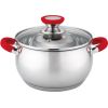 Oliver Voltz Pot Voltz OV51210N22, 22 cm./4.6 l.., Red handles, Stainless steel Katli