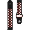 Tactical   20mm Double Silicone Watch Band Black Red Smart-Watch aksesuāri