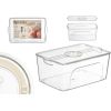 Ledusskapja organizators ar vāku, balts, 14×33.5×21.2 cm, 12511, Kinvara Citi virtuves piederumi