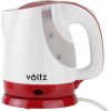 Oliver Voltz 55551230FR elektriskā tējkanna, 1300W, 0.9L, bezvadu, baltā/sarkanā krāsā Tējkannas (elektriskās)