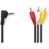 Nedis Audio Video Cable 3.5 mm Male | 3x RCA Male | Nickel Plated | 1.00 m | Round | PVC | Black Dažādi vadi