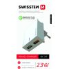Swissten Premium Tīkla Lādētājs 2X USB QC3.0 23W Telefonu lādētāji 220v