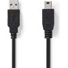 Nedis USB 2.0 kabelis | A Male - Mini 5-pin Male | 2,0 m | Black Data USB kabeļi