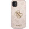 Guess PU 4G Metal Logo Case Aizsargapvalks priekš iPhone 11 rozā Neoriģinālie Maciņi