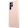 Guess Samsung  Samsung S22 Ultra Silicone Metal Logo Case Pink Neoriģinālie Maciņi