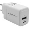 Qoltec 51825 GaN 45W charger| 5-20V | 1.5-3A | 1 x USB-C PD | 1x USB QC 3.0 | White Telefonu lādētāji 220v