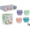 Komplekts 100 konditorejas papīra cepšanas formas, 10 cm,  4 krāsas, 5.5×6.5×6.5 cm, 36969, Kinvara Cepšanas formas