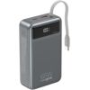 Enerģijas krātuve Gembird 20000mAh 65W PD 18W QC 3.0 Integrated Cables LCD Power Banks