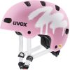 Kask rowerowy dziecięcy UVEX Kid 4 Style MIPS, sprawy strawberry matt Velo ķiveres
