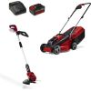 Einhell Cordless Lawn Mower Set GE-CM 18/30 + Grass Trimmer GE-CT 18 (red/black, Li-ion battery 4.0Ah) Jaunumi -Dārzam