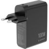 Lādētājs Gembird 4-port 100W GaN USB Fast Charger LCD Black USB PD QC 3.0 Зарядные устройства