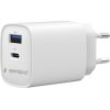 Lādētājs Gembird 2-port 45W USB PD Fast Charger White Type-C Type-A Зарядные устройства