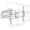 Maclean MC-482 TV Wall Mount Bracket for 60-120" Flat & Curved TVs up to 120kg Max. VESA 900x600 Swivel, Tilt and Rotate, Universal TV Mount TV Bracket Крепления для телевизоров
