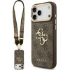 Guess 4G Big 4G Classic Logo Big Strap Metal Buttons Case for iPhone 17 Pro Max Коричневый Чехлы - альтернативные