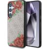 Guess Leather 4G Flowers Print Metal Classic Logo MagSafe Защитный чехол для Samsung Galaxy S25 / розовый Чехлы - альтернативные