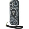 Case Guess HC IML Leopard Triangle Cord Strap Защитный чехол для iPhone 16 MagSafe / чёрный Чехлы - альтернативные