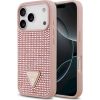 Case Guess Rhinestone Triangle Logo Защитный чехол для iPhone 17 Pro / розовый Чехлы - альтернативные