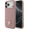 Case Guess Rhinestone Triangle Logo Защитный чехол для iPhone 17 Pro Max / розовый Чехлы - альтернативные