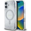 Case Guess HC Resin Bottom Glitter Защитный чехол для iPhone 16 MagSafe / серебристый Чехлы - альтернативные