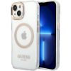Guess GUHMP14SHTRMD Hardcase Metal Outline Magsafe Защитный чехол для iPhone 14 / 15 / 13 6.1" / золотой Чехлы - альтернативные