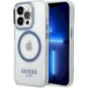 Guess GUHMP14LHTRMB Metal Outline Magsafe Hard Case Защитный чехол для iPhone 14 Pro 6,1" / синий Чехлы - альтернативные