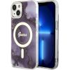 Guess GUHMP14SHTMRSU Golden Marble MagSafe Защитный чехол для iPhone 14 / 15 / 13 6.1" / фиолетовый Чехлы - альтернативные