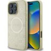Guess GUHMP16LPSAPSMED Hardcase Saffiano Peony Classic Logo MagSafe Защитный чехол для iPhone 16 Pro 6.3" / золотой Чехлы - альтернативные