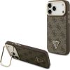 Case Guess 4G PU Triangle Logo & Stand Camera Magsafe Защитный чехол для iPhone 17 Pro Max / коричневый Чехлы - альтернативные