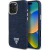 Case Guess Denim Triangle Logo MagSafe Защитный чехол для iPhone 16 Pro Max / синий Чехлы - альтернативные