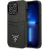 Guess GUHCP13LPSATPK Hardcase Saffiano Triangle Logo Cardslot Защитный чехол для iPhone 13 Pro / 13 6,1" / чёрный Чехлы - альтернативные