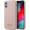 Guess GUHCP12SLSLMGLP Silicone Script Gold Logo Защитный чехол для iPhone 12 mini 5,4" / светло-розовый Чехлы - альтернативные