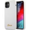 Guess GUHCP12SLSLMGWH Metal Logo Script Защитный чехол для iPhone 12 mini 5,4" / белый Чехлы - альтернативные