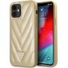 Guess GUHCP12SPUVQTMLBE V-Quilted Collection Защитный чехол для iPhone 12 mini 5,4" / золотой Чехлы - альтернативные