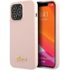 Guess GUHCP13XLSLMGLP Silicone Script Gold Log Защитный чехол для iPhone 13 Pro Max 6.7" / светло-розовый Чехлы - альтернативные