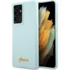 Guess GUHCS21LLSLMGLB Silicone Script Metal Logo Защитный чехол для Samsung Galaxy S21 Ultra G998 / синий Чехлы - альтернативные