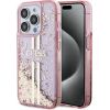 Guess GUHCP15LLFCSEGP Защитный чехол для iPhone 15 Pro 6.1" Liquid Glitter Gold Stripes / розовый Чехлы - альтернативные