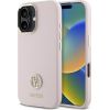 Guess GUHCP16SM4DGPP Silicone Logo Strass 4G Защитный чехол для iPhone 16 6.1" / розовый Чехлы - альтернативные