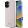 Guess GUHCP16MSMBSLP Silicone Script Metal Logo & Frame Защитный чехол для iPhone 16 Plus 6.7" / розовый Чехлы - альтернативные