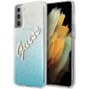 Guess GUHCS21MPCUGLSBL Hardcase Glitter Gradient Script Защитный чехол для Samsung Galaxy S21+ G996 / синий Чехлы - альтернативные
