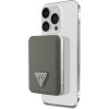 Guess Grained Triangle Uzlādes akumulators 5000mAh 15W USB-C MagSafe Inductive / brūns Power Banks