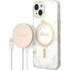 Guess Set GUBPP14SHMEACSH Защитный чехол + зарядное устройство для iPhone 14/15/13 6,1" / белый Чехлы - альтернативные